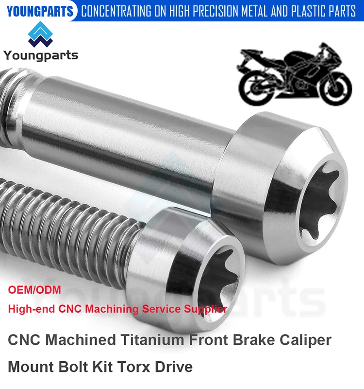 CNC Turned Titanium Front Brake Caliper Mount Bolt Kit - Optimized for Precision and Performance