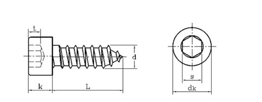 Stainless Steel Screw Special Screw Non-Standard Screw Hex Socket Cap Screw Self Tapping Screw Fastener