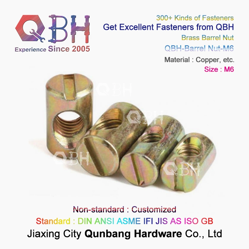 Qbh Standard Customized Inner Female Thread Hole Long Short Barrel Sleeve Nut Furniture Fastener