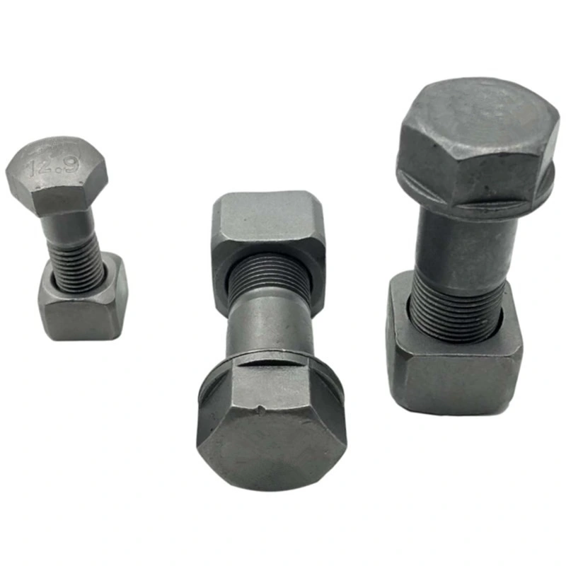 High Tensile 12.9 Grade Carbon Steel Hexagon Head Track Bolts and Nuts, Track Shoe Bolts