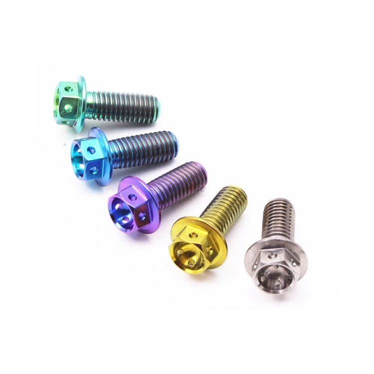 12 Point Cap Screw Gr5 M6X25 Motorcycle Motorbike Motor M6-12 M7 M5 Split Rim Lug Hex Flange Titanium Aluminum Screw Bolts and Nut